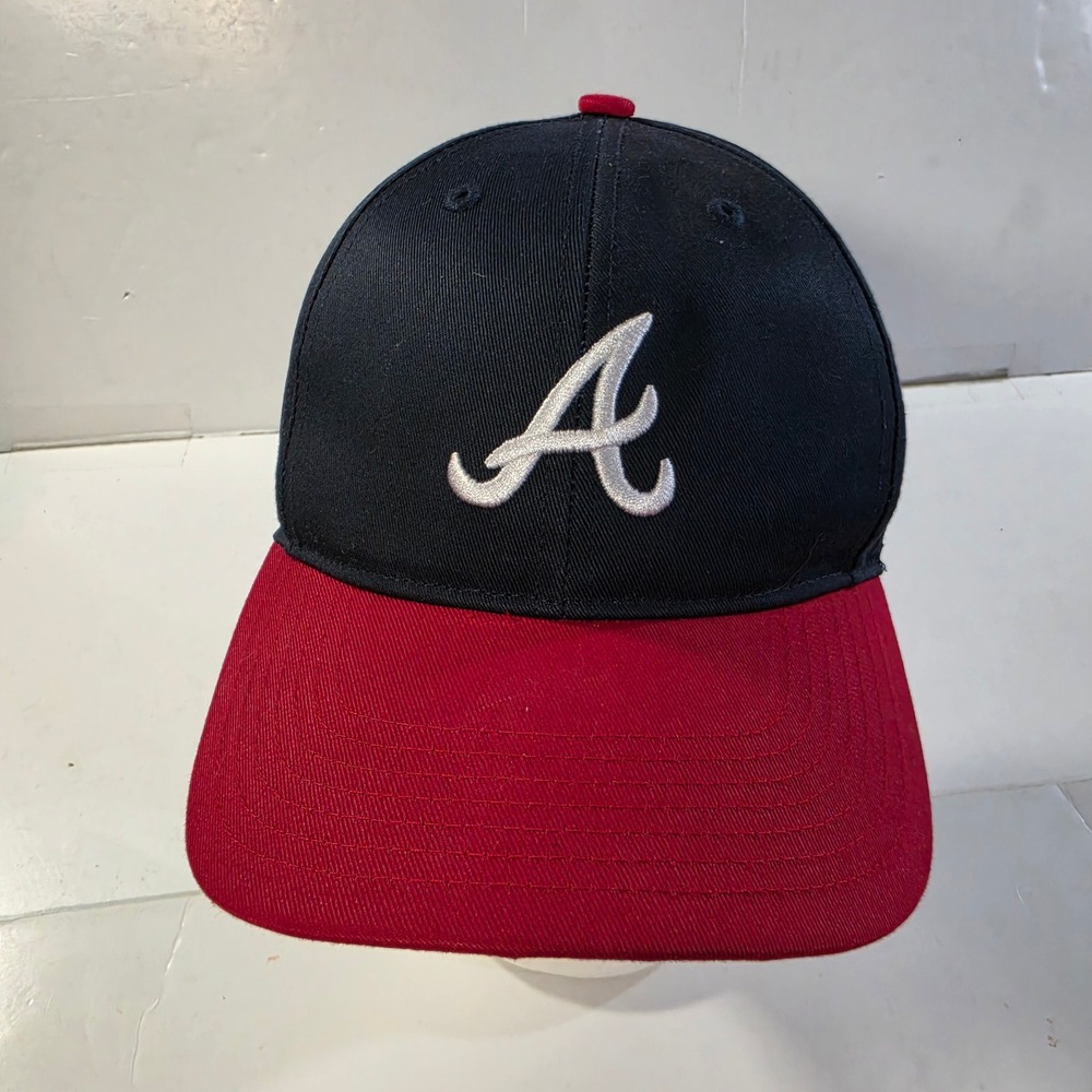 47 Brand Atlanta Braves Kids Snapback Hat Navy Blue Red Baseball Cap MLB Logo